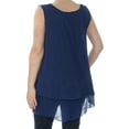 thumbnail image 3 of FREE PEOPLE Womens Blue Layered Look Tank Sleeveless V Neck Top S, 3 of 3