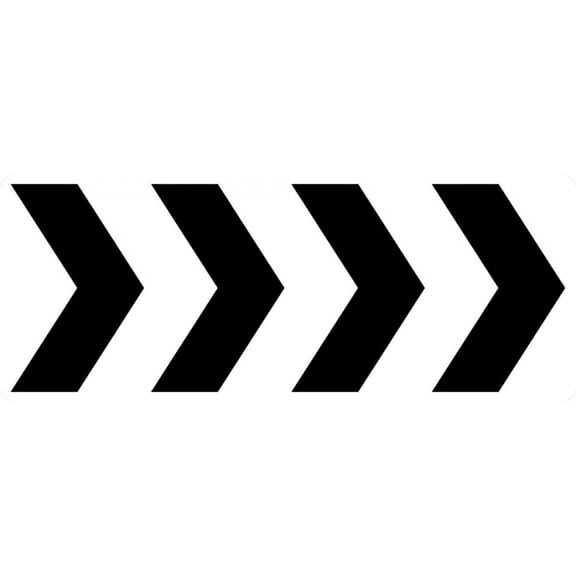 Vinyl Stickers - R6-4b-Roundabout Directional(4 Chevrons) Sign - Safety and Warning Warehouse Signs Stickers - 18" x 24" - 3 Pack