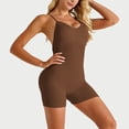 thumbnail image 4 of HOWPAY Short Jumpsuits for Women One Piece Backless Sleeveless Bodysuit with Crossback Straps One Piece Tummy Control Workout Yoga Jumpsuit Coffee L, 4 of 9