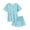Blue Elf, variant on Arshiner Girls Pajama Set Short Sleeve Lounge Set Soft Shirring Summer Sleepwear Pj Sets