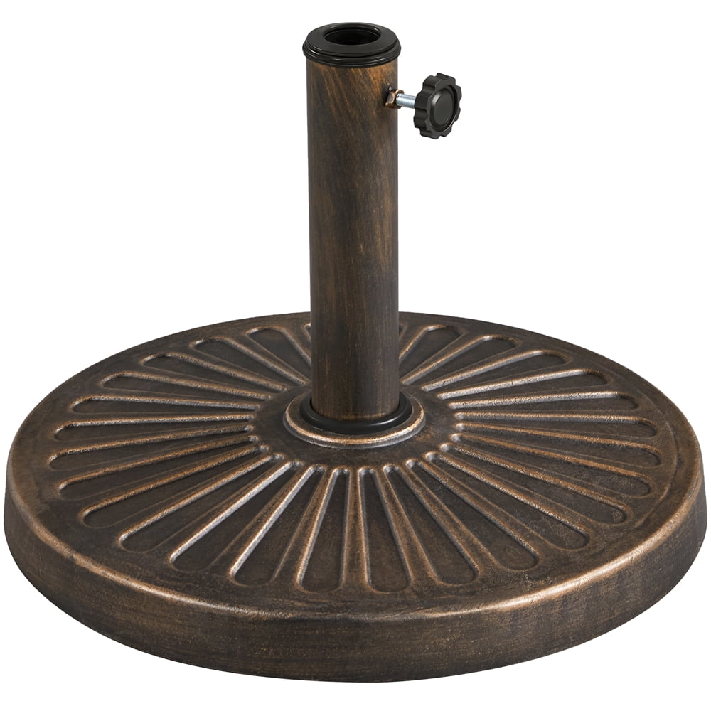 Easyfashion 27 lbs Bronze Round Resin and Iron Patio Umbrella Base