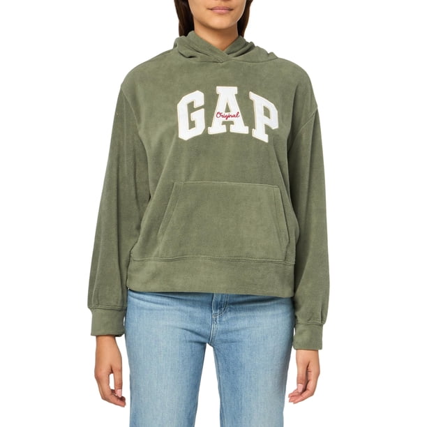 Sudadera con Capucha de Microforro Polar con Logo GAP para Mujer Color Abedul XXL