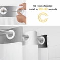 thumbnail image 5 of Ombre Black White No Hook Shower Curtain Waterproof, Bathroom Curtains with Snap in Liners and See Through Top Window, Simple Abstract Striped Farmhouse Hotel Style Bathtub Curtains Shower 36"Wx72"L, 5 of 8