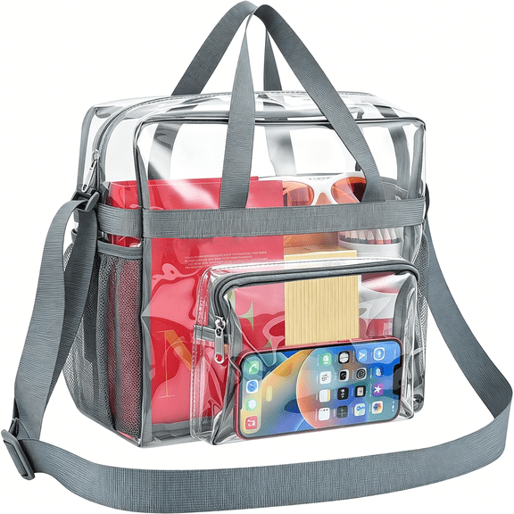 GASTROPOD Clear Bag for Stadium Events 12×6×12 Clear Tote Lunch Bag with Reinforced Straps for Work, Sporting Events and Gym Clear Stadium Bag