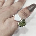 thumbnail image 4 of Natural Peridot Ring, Raw Peridot Gemstone Ring, August Birthstone, Adjustable Heart Ring, 925 Sterling Silver, Women Ring, Christmas, Thanksgiving, Handmade, Statement Jewelry, Rough Gemstone Jewelry, 4 of 5