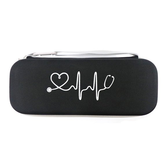 Étui de Stéthoscope en Tissu Oxford Rectangulaire Poignée de Levage de Remplacement Organisateur de Remplacement Thermomètre Anti-Rayures Sac de Rangement Organisateur Noir