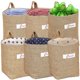 thumbnail image 1 of 6Pcs Wall Hanging Storage Bags Cotton Linen Storage Basket Organizer for Door Wall, 1 of 3