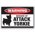 thumbnail image 1 of Beware of Attack Yorkie Warning Decal Animals Dogs Yorkshire Terrier, 1 of 1