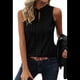 thumbnail image 1 of Top Sin Mangas con Cuello en V de Color Liso para Mujer, Negro, Talla L, 1 of 8