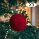 thumbnail image 4 of 3 piezas de adornos navideños de bolas flocadas, adornos navideños, bolas de terciopelo de 8 cm, decoraciones colgantes para árbol de Navidad para aniversario, 4 of 5