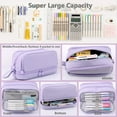 thumbnail image 6 of Tikeitoo Pencil Case for Gi+rls Large Capacity Pencil Bag 4 Compartments with Zipper Portable Handle, Pen Case Bag Stationery Organizer for Office College Sch0ol Adults Teen Gi+rls Bo+ys Men Women, 6 of 7