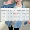 thumbnail image 3 of Cethrio Girls Denim Jackets, Casual Lapel Collar Fashion Long Sleeve Jean Jackets Blue Size 6, 3 of 8