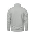 thumbnail image 3 of WTOBBY Men's Utility Zip Front Shirt Jacket Oversized Long Sleeve Top Lightweight Layering Urban Street Style Essential,Light Gray 2XL, 3 of 3