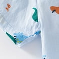 thumbnail image 4 of Hiijoy Toddler Boys Cartoon Dinosaur Prints Pocket Shirt Short Sleeve Button-Down Shirt, 4 of 7