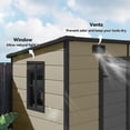 thumbnail image 5 of Outsunny 8' x 4' Resin Outdoor Storage Shed, Plastic Shed with Floor, Window, Lockable Doors and Vents, Light Brown, 5 of 9