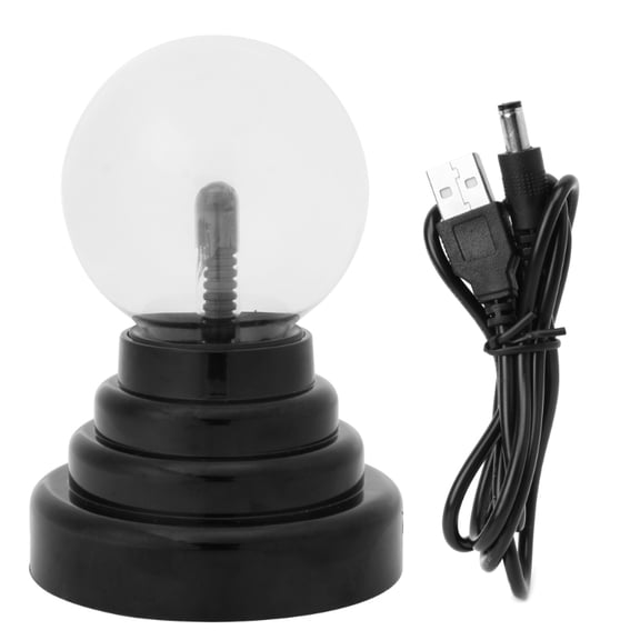 AOOOWER New Glass Plasma Ball Hot Magic USB Sphere for Lightning Lamp Light Party Black