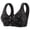 Black, variant on Womens Everyday Wireless Bras Blue Lightly Floral Front Closure No Underwire Bras Comfortable Push Up Wide Straps Cami Bras,M