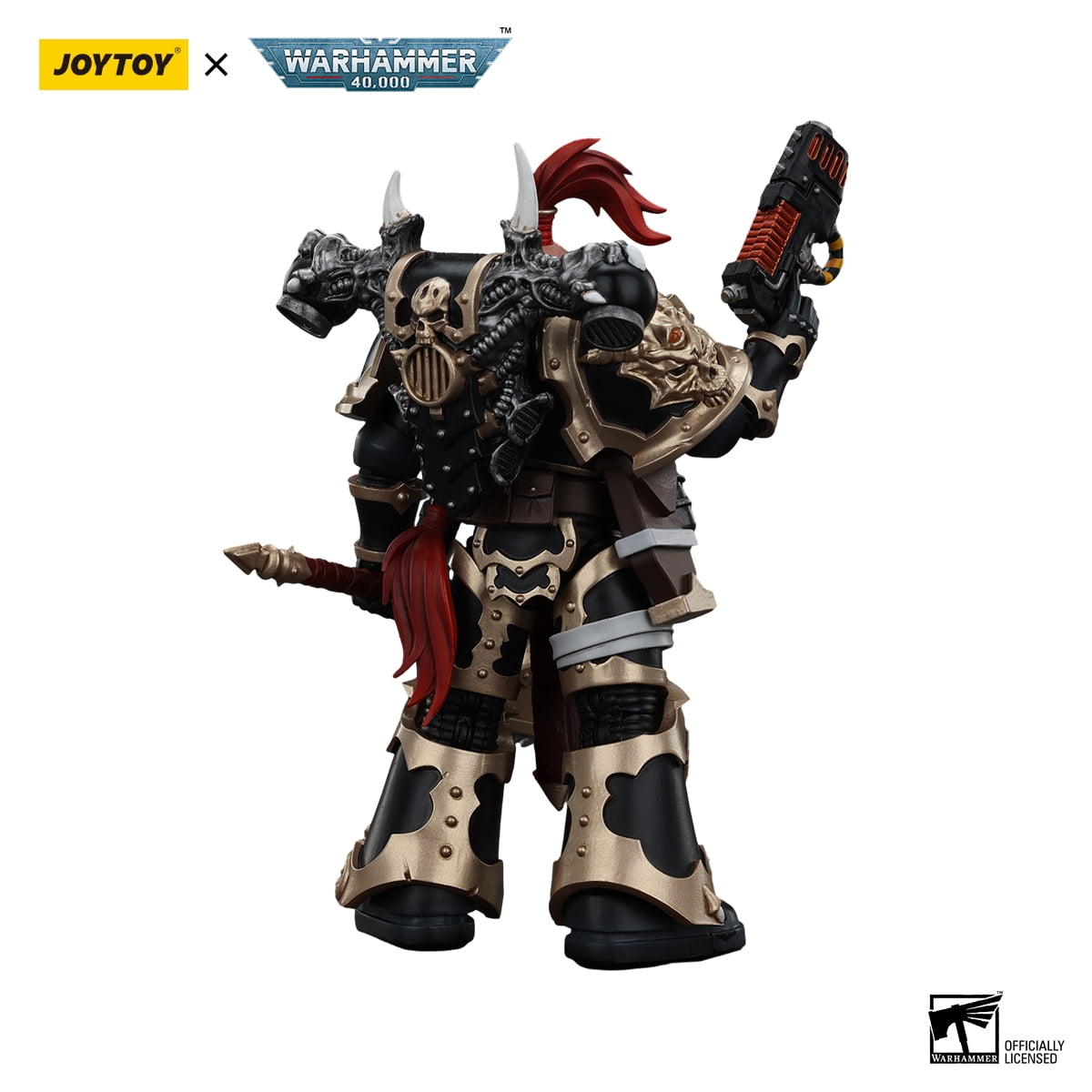 JOYTOY Warhammer 40K Chaos Space Marines Black Legion Chosen with Plasma Pistol and Power Axe Collection Model