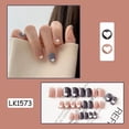 thumbnail image 1 of Uñas postizas HUOGUO White Heart Girls Short Press On x24, 1 of 4