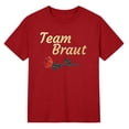 thumbnail image 4 of WEIWEN Team Bride T Shirts for Women Flower Wreath Flowers Engagement Gift Womens Summer Tops Going Out Clothing Brick Red, M, 4 of 4