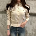 thumbnail image 6 of 2025 Autumn Long Sleeve Fashion Women Cardigans Sweater Knitted Coat Short Casual Single Breasted Korean Slim Chic Ladies Tops, 6 of 10