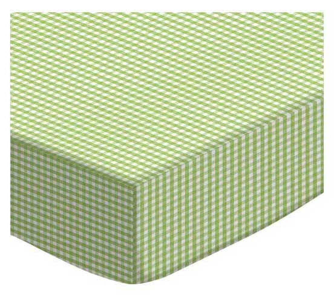 SheetWorld Fitted Pack N Play Playard Sheet Compatible with Century Play On Square Playard 38 x 38 inches, 100% Cotton Jersey, Hypoallergenic, Sage Gingham
