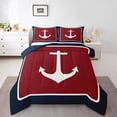 thumbnail image 1 of Erosebridal Nautical Anchor Bedding Twin Comforter Set,Geometric Stripes Down Comforter,Ocean Decoration,Reversible,2-Piece, 1 of 8