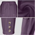 thumbnail image 5 of Womens High Waist Pants Drawstring Waist Wide Leg Cropped Comfort Capris Casual Vacation Trousers with Pockets, Dark Purple, S, 5 of 8