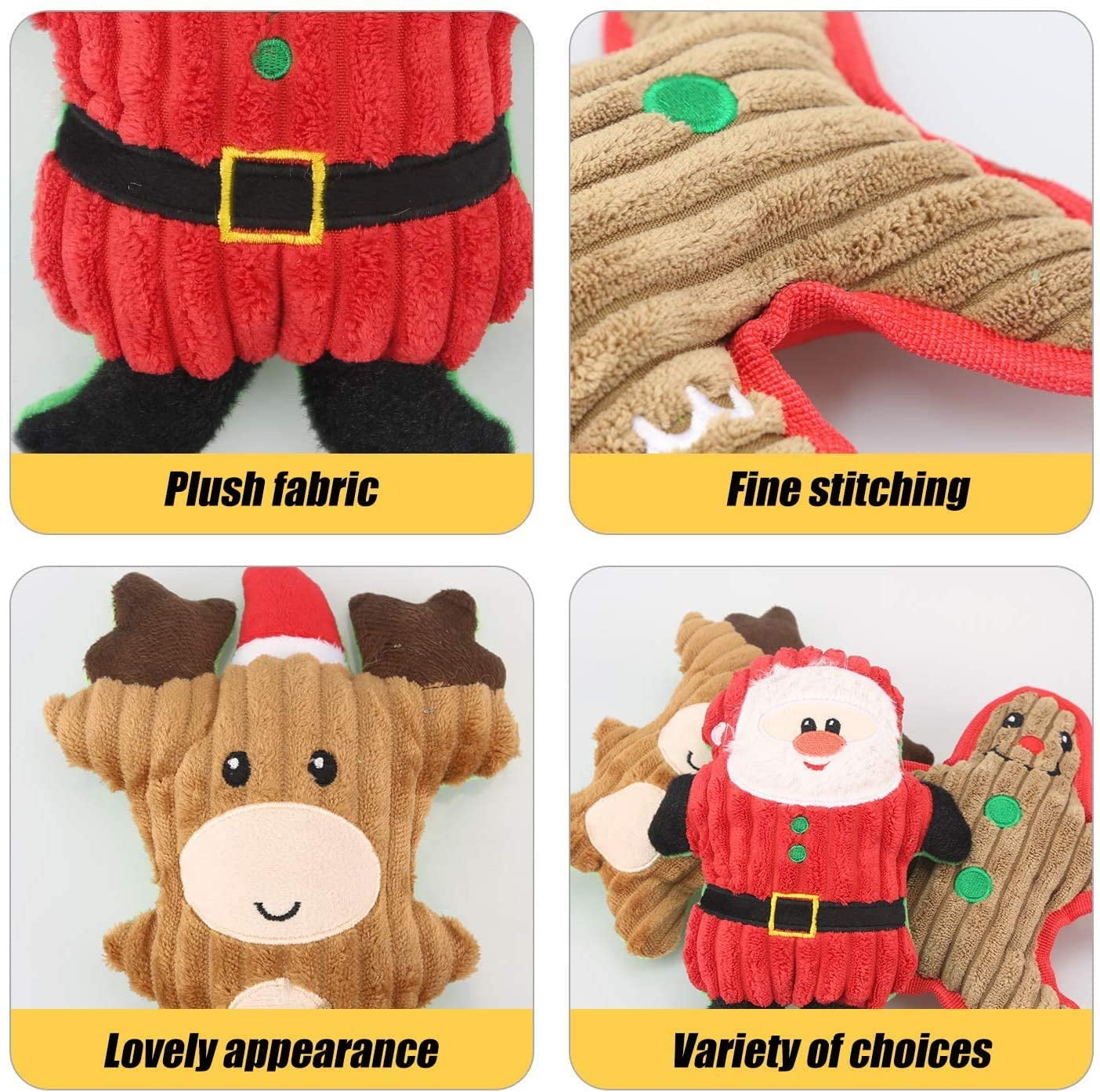 Deomfe Christmas Dog Toys for Large Dogs - Plush Interactive Squeaky Puppy  Toys