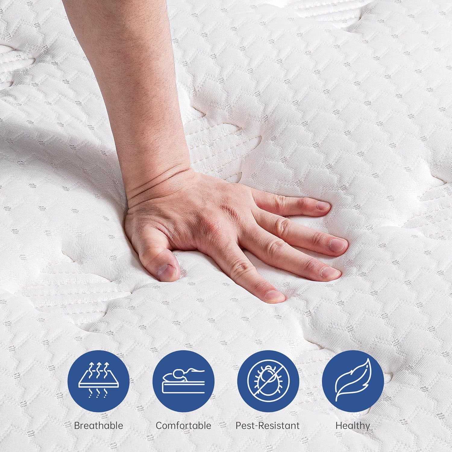 Twin Mattress, VIZIM 12 Inch Hybrid Mattress,Individual Pocket Springs & Comfort Memory Foam, Twin Size Bed for Pressure Relief & Targeted Support, Medium Firm