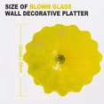 thumbnail image 6 of Longree 1PC Modern Hand Blown Gass Wall Art Platter, 12 Inch Diameter, Yellow Accent, 6 of 8