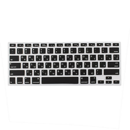 Russian Silicone Keyboard Skin Cover Black for Apple Macbook Air 13