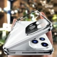 thumbnail image 1 of Lockable Magnetic Case for iPhone 12 Pro Glass Case with IBAOLE Lens Protector Screen Protector Safety Lock 360 Full Body Double Sided Glass Bumper Case Clear Cover (12Pro, Black)SilveriPhone13, 1 of 7