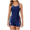 thumbnail image 2 of Trajes de baño para mujer, Trajes de baño para mujer Mono de mujer con pantalones de esquina plana Traje de baño de playa deportivo y conservador de moda Traje de baño de nailon para mujer, 2 of 8