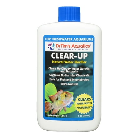 Dr. Tims Freshwater Clear-Up Water Clarifier 8 oz. (for up to 480 (Best Freshwater Cleaning Fish)