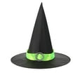 thumbnail image 2 of Mikilon Halloween Women Solid Color Fashion Black Witch Magician Hat Festival Party Wide Hats Comfortable Performance Hats, 2 of 3