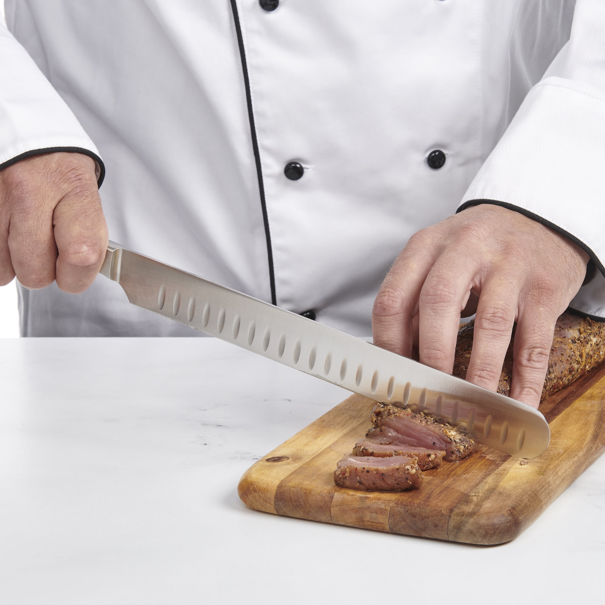Cutlery-Pro Forged Granton Roaster Slicer Knife, Cat Cora Approved, NSF, German Steel, 10-Inch Blade
