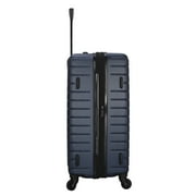 Protege Navy Vacationer 24-Inch Checked Expandable Hardside Luggage With 360-Spinner Wheels and Divider Pockets