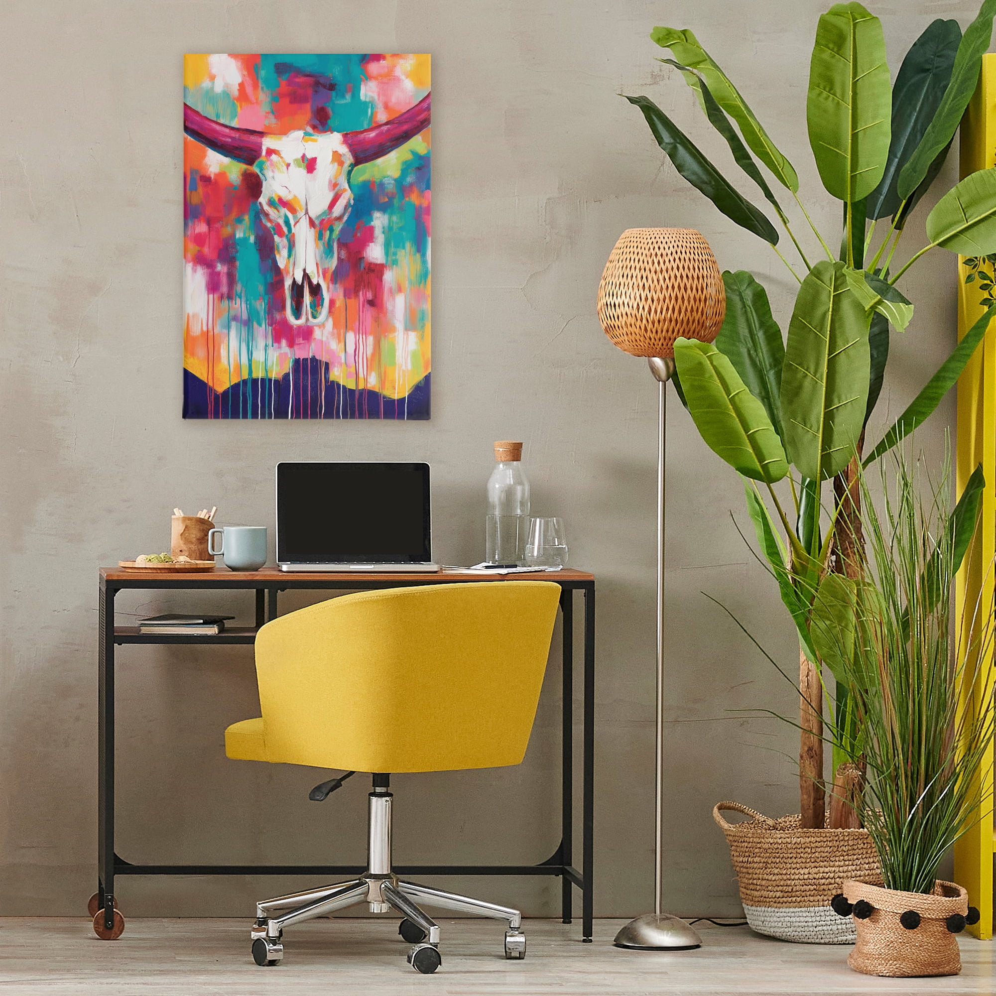 Stupell Industries Spirit Of The West Skull Canvas Wall Art, design by Chromatic Storm Studio