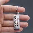 thumbnail image 2 of Personalized Custom Name Keychain Gift for Men Women Bag Key Chain Engrave Number Pendant Keyring Stainless Steel Jewelry, 2 of 2