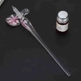 thumbnail image 3 of Pen de Cristal Dip Pen retro Elegante Flower Glass Signature Ink, 3 of 7