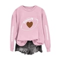 thumbnail image 2 of AKOEE Womens Crewneck Sweatshirts Football Printed Loose Pullover Graphic Sweatshirt Long Sleeve Tops Fall (L, Pink), 2 of 7