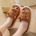 thumbnail image 4 of CHUMUD Cute House Linen Slippers - Women's Cartoon Animal Shape Memory Foam Home Slippers, Open Toe Breathable Indoor Slippers, 4 of 6