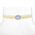thumbnail image 2 of 1928 Jewelry Ivory Heart Lace Choker With Moonstone Necklace For Women 12" + 5" Extension (Blue), 2 of 4