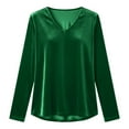 thumbnail image 7 of Ltctricy Velvet Tops for Women Vintage Long Sleeve V Neck Dressy Casual Velour T Shirts Soft Comfy Tees Loose Tunic Blouses(Green,Small), 7 of 7