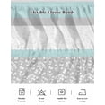 thumbnail image 5 of Aqua Grey Wrap Around Bed Skirts for King Bed 18" Drop,Bed Skirt with Adjustable Elastic Belt Dust Ruffle Bed Valance for Bedroom Hotel Chic Garden Floral Stripe Embroidery Design Bed Frame Cover, 5 of 7