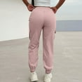 thumbnail image 6 of HKYNLAG Womens Cargo Pants Casual Lightweight Hiking Pants Drawstring Elastic Waist Joggers with Pockets Pink S, 6 of 8