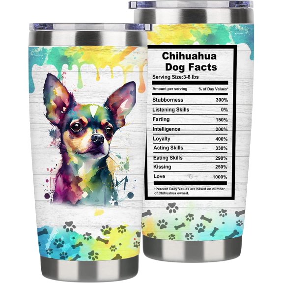Chihuahua Gift for Women/Men,Chihuahua Insulated Tumbler Stainless Steel 20 oz (Chihuahua)