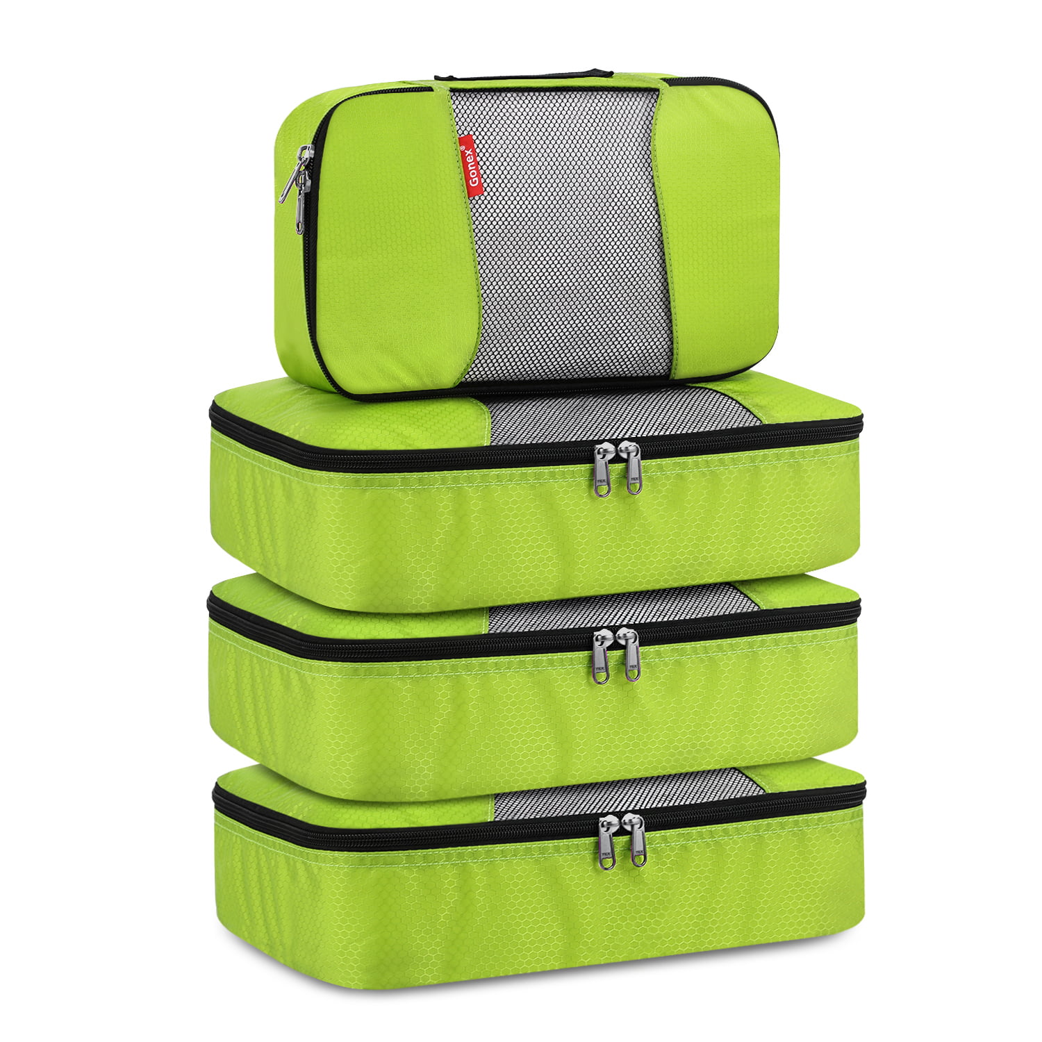 Gonex Packing Cubes Travel Luggage Organizers Different Set 3 Medium+1 Small Green 