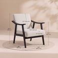thumbnail image 2 of OMNIBERG Mid-Century Modern Accent Chair, Upholstered Armchair with Solid Wood Frame, Comfort Reading Chair Lounge Chair for Living Room Bedroom Sunroom, White, 2 of 7